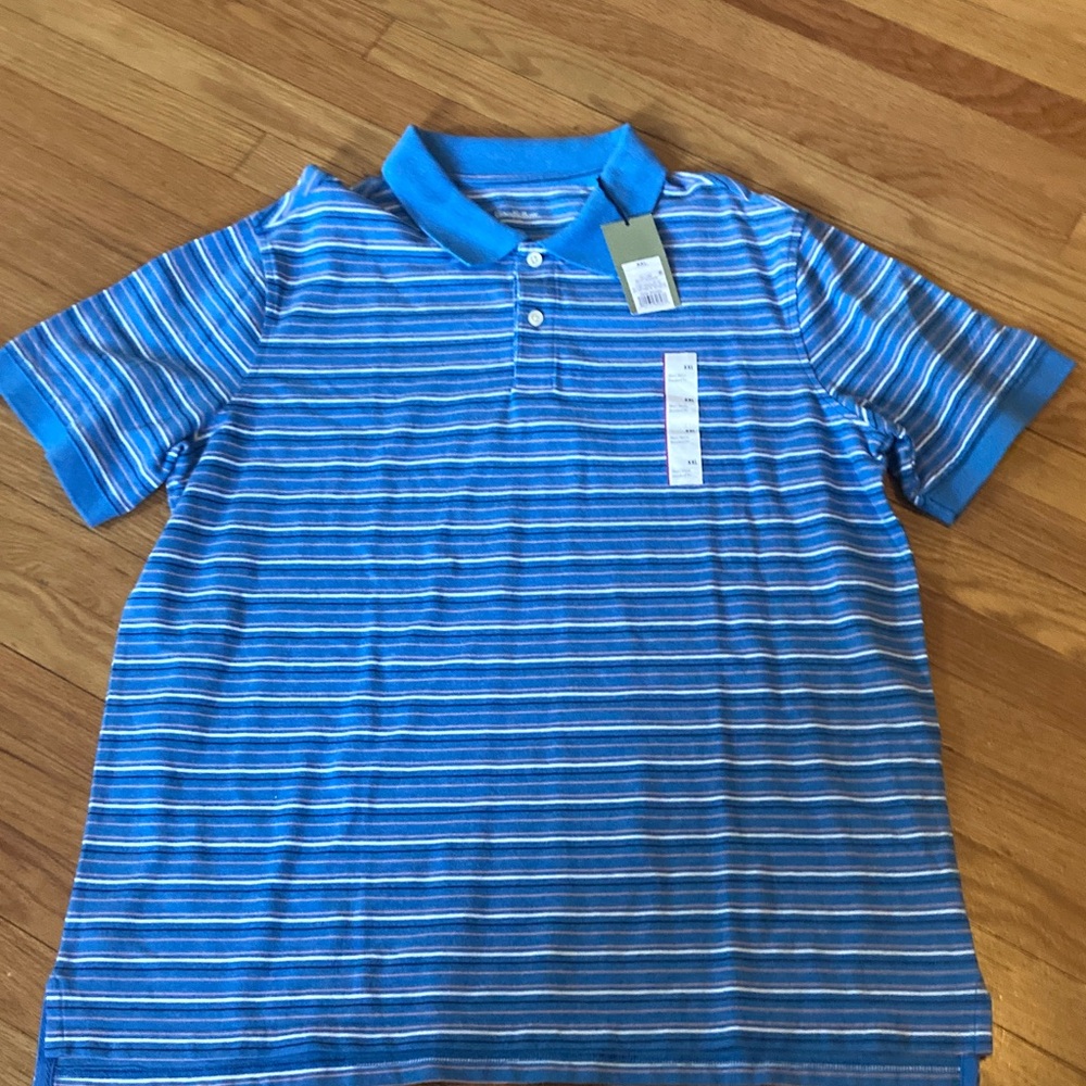 Never worn Good fellow blue Striped Polo Shirt XXL